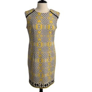 Karin Stevens Women's Sleeveless Pull-Over Geometric Print Dress, Size 12